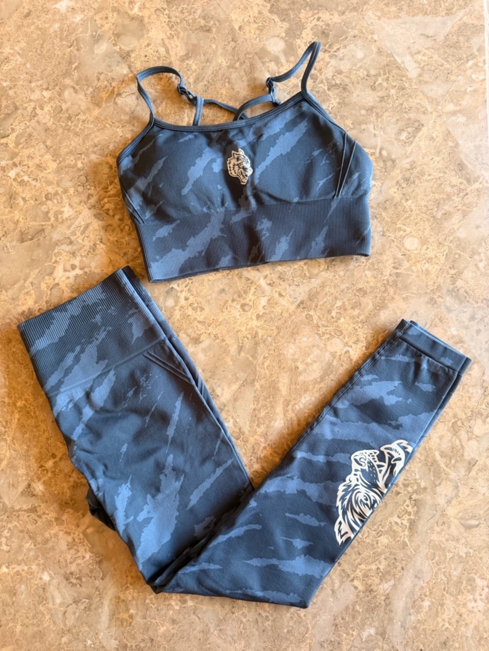 Women's Blue Camo Leggings Only